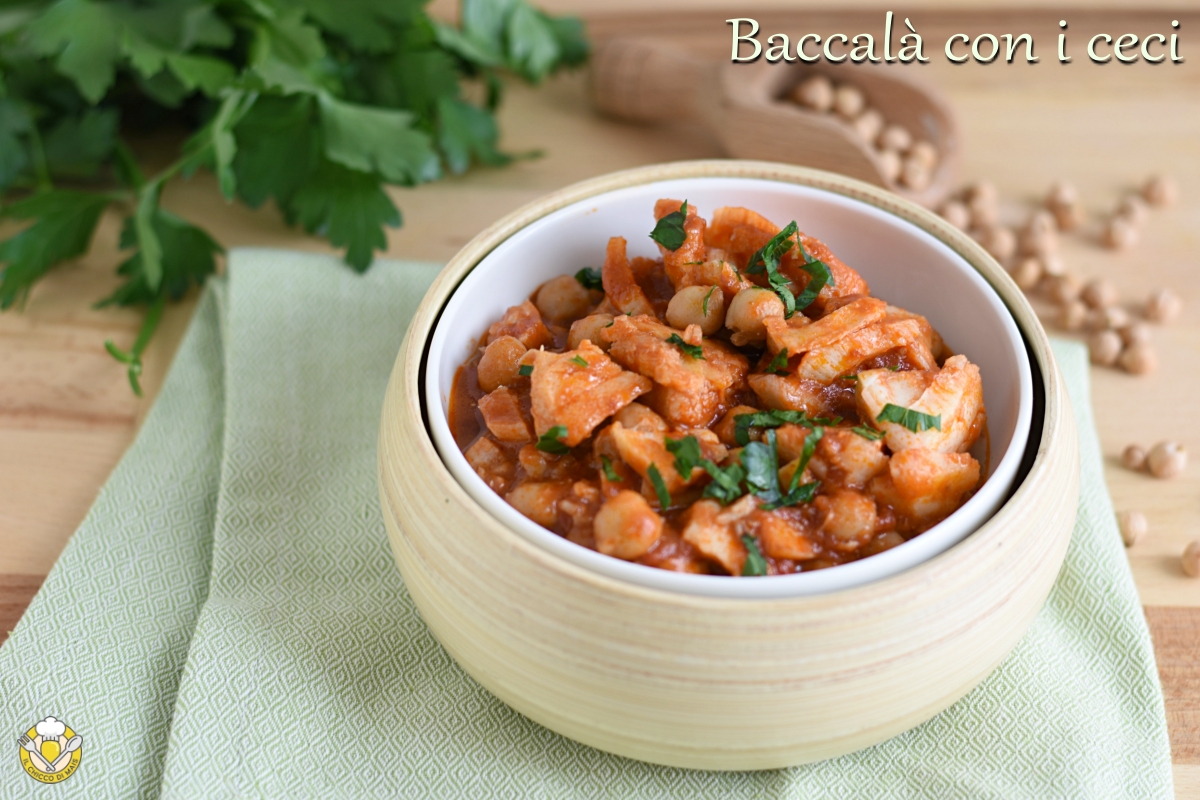 baccalà con i ceci ricetta romana cucina povera secondi di pesce il chicco di mais