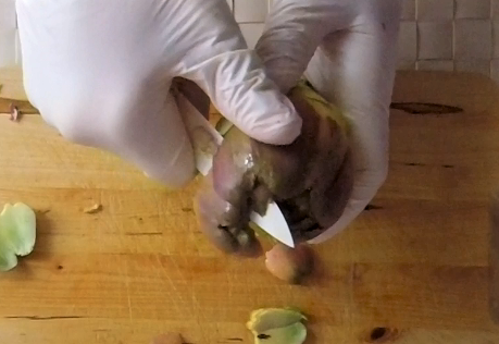 come pulire i carciofi romaneschi mammole violetti cimaroli tutorial con video 7