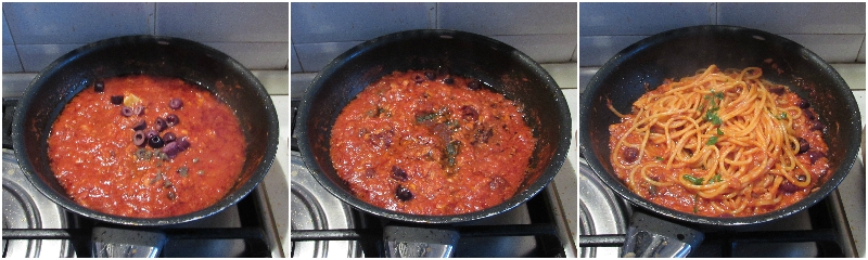 pasta alla puttanesca con il tonno ricetta primo veloce e sfizioso con olive e capperi il chicco di mais 3 condire gli spaghetti