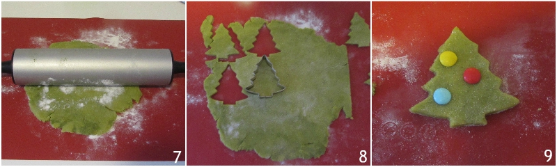 biscotti albero di Natale con frolla verde al the matcha e smarties ricetta anche senza glutine il chicco di mais 3 tagliare i biscotti
