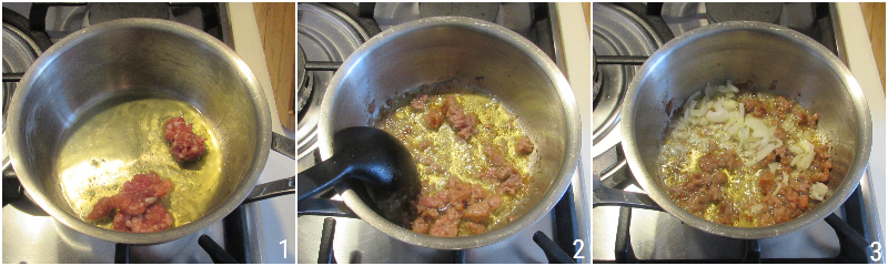risotto allo zafferano e salsiccia ricetta facile risotto cremoso e saporito il chicco di mais 1 rosolare la salsiccia