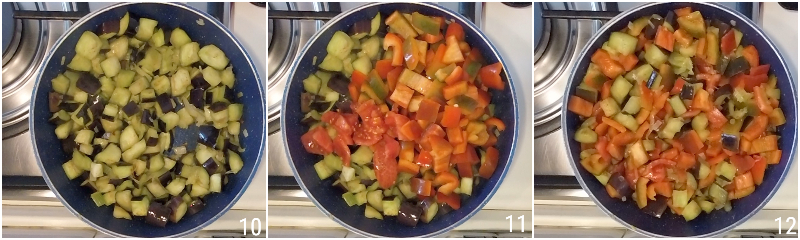 caponata senza frittura ricetta light caponata siciliana con peperoni e melanzane il chicco di mais 4 unire melanzane pomodoro peperoni
