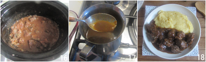 Gulasch o gulash nella slow cooker ricetta tirolese stufato di manzo con pentola a bassa temperatura il chicco di mais 6 cuocere e addensare