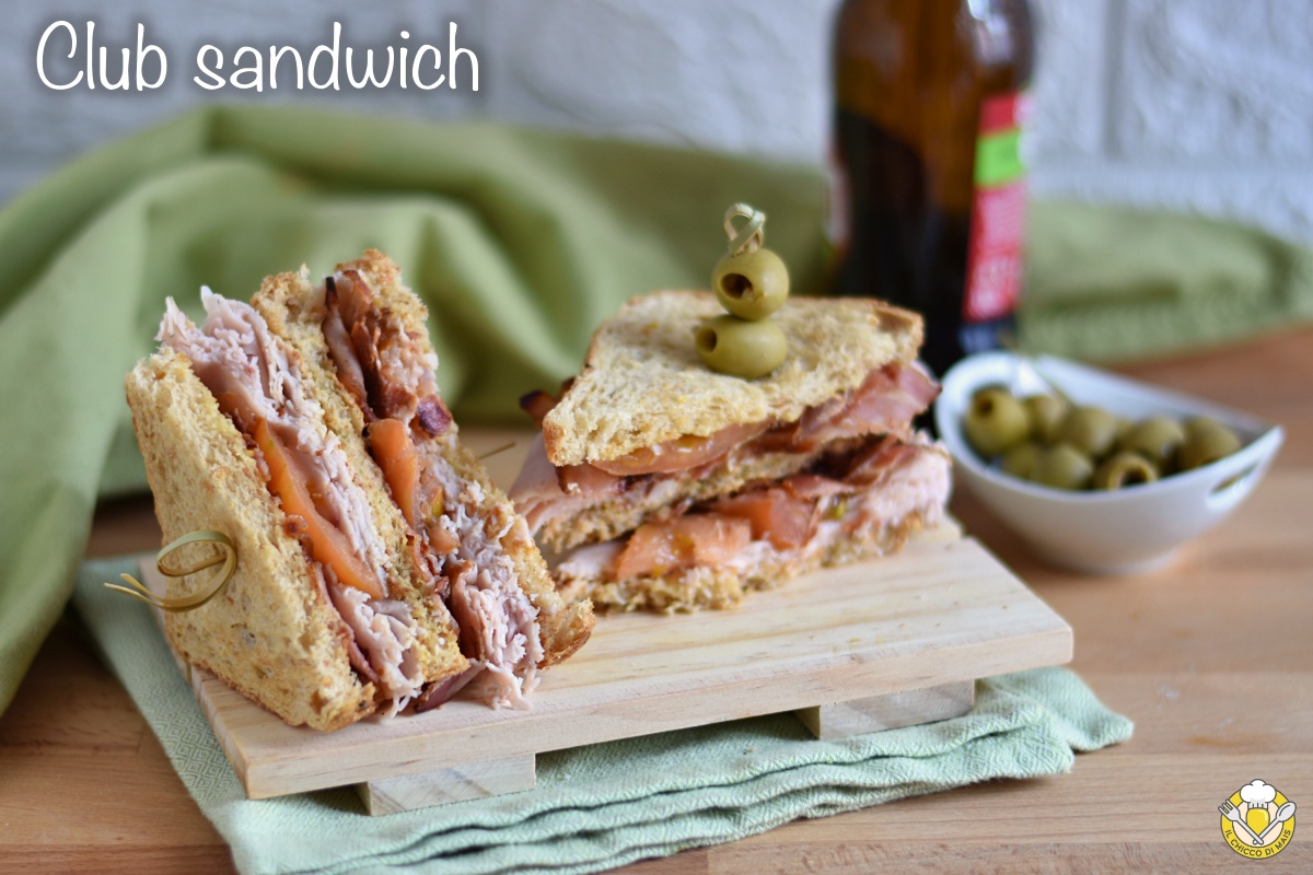 club sandwich ricetta originale americana panino a 3 piani con tacchino bacon il chicco di mais