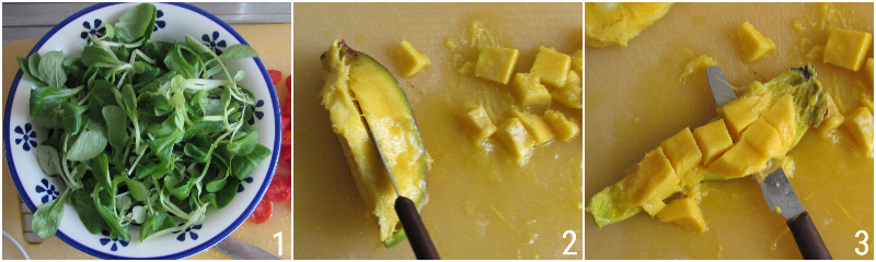 insalata esotica con pollo e mango ricetta light e sfiziosa con salsa speciale il chicco di mais 1 tagliare mango
