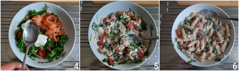 pasta fredda con salmone e rucola e philadelphia ricetta estiva cremosa il chicco di mais 2 condire fusilli