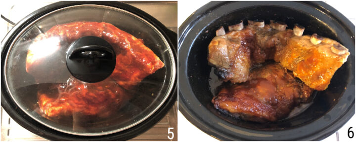 bbq ribs nella slow cooker ricetta costine di maiale con salsa barbecue all'americana cotte nella pentola a bassa temperatura il chicco di mais 3 cuocere