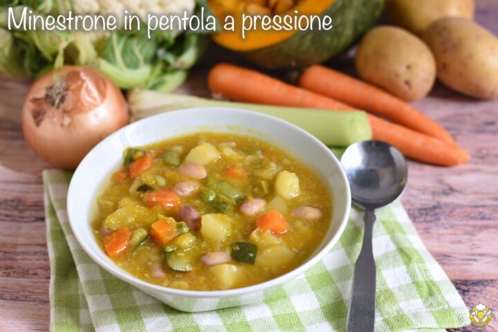 minestrone in pentola a pressione con verdure e legumi ricetta zuppa veloce con verdure fresche il chicco di mais