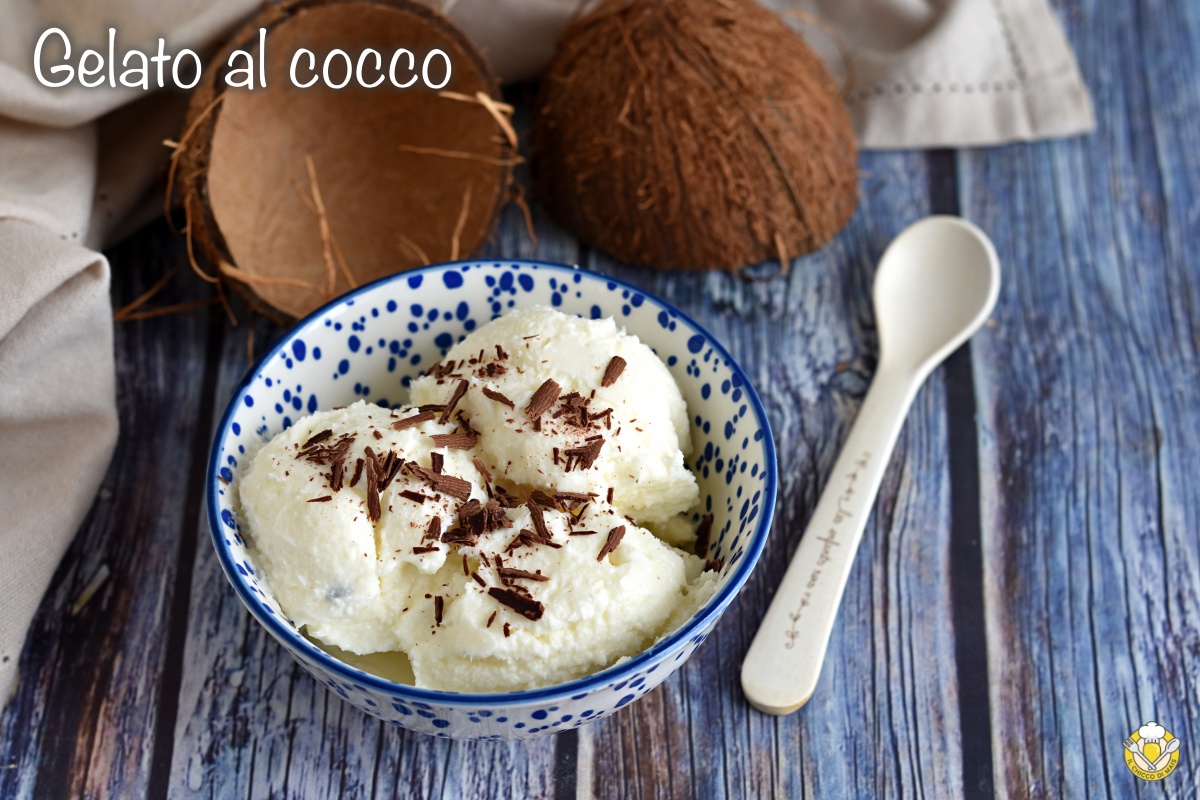 gelato al cocco con la gelatiera ricetta gelato fatto in casa con cocco grattugiato panna e latte il chicco di mais