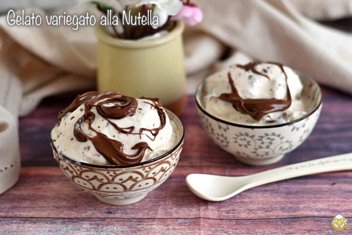gelato variegato alla Nutella ricetta con gelatiera gelato panna e nutella morbida il chicco di mais