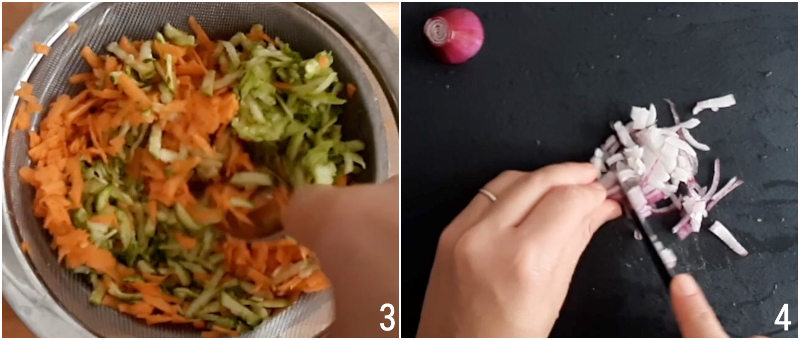 frittelle di verdure al cucchiaio con verdure miste grattugiate carote zucchine cipolla anche senas glutine il chicco di mais 2 strizzare verdure