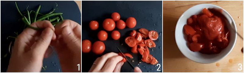 fagiolini in umido al pomodoro senza lessarli ricetta gustosa con fagiolini verdi al tegame con pomodoro fresco il chicco di mais 1 pulire verdure