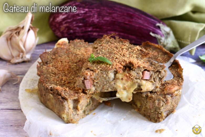 Gateau di melanzane con prosciutto e mozzarella