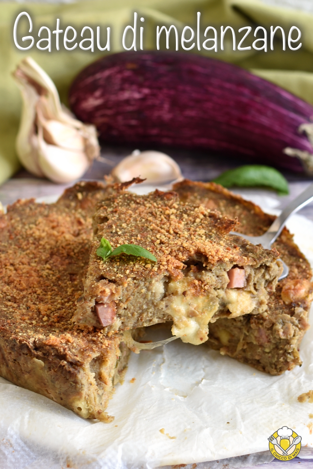 v_ gateau di melanzane con prosciutto e mozzarella ricetta torta con polpa di melanzane frullata il chicco di mais