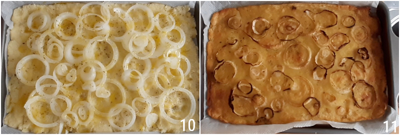e. cuocere la schiacciata di patate e cipolle finché non è dorata e croccante