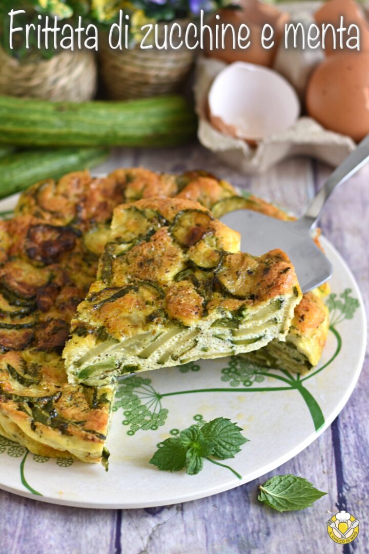 v_ frittata di zucchine e menta al forno o in padella alta soffice gustosa il chicco di mais