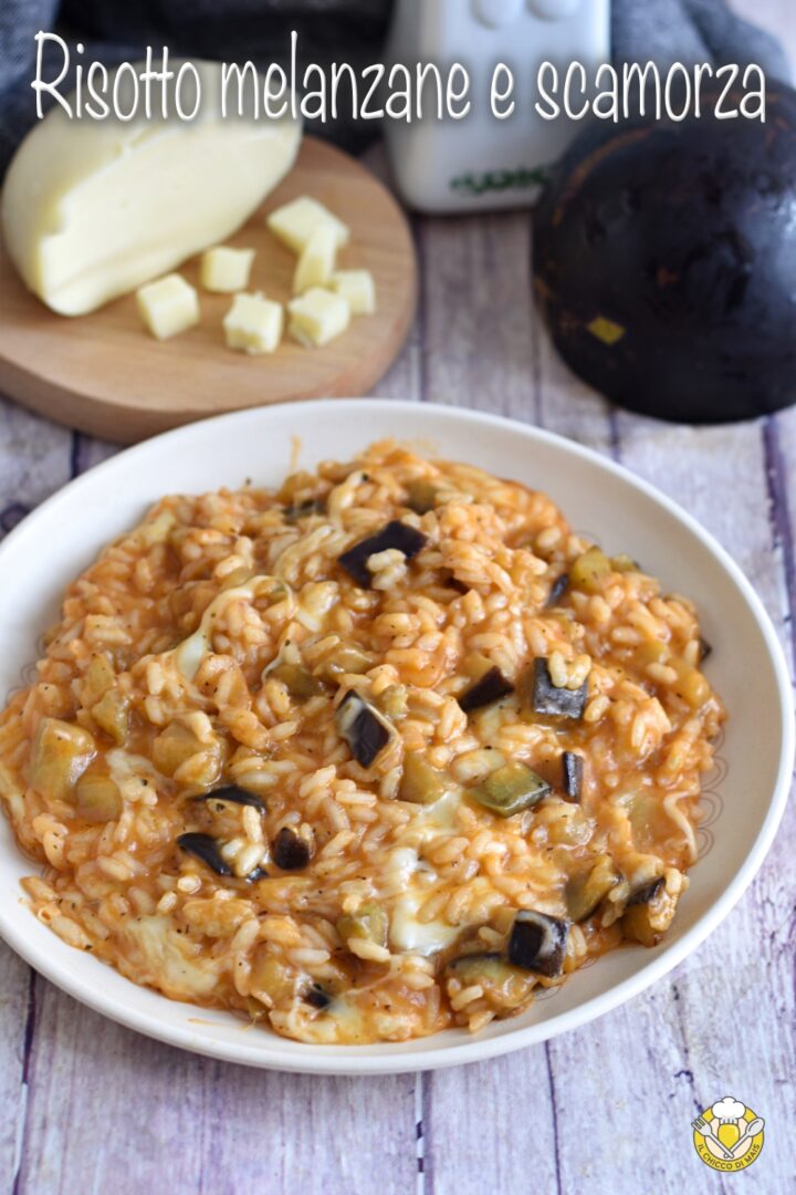 v_ risotto melanzane e scamorza al pomodoro cremoso senza burro ricetta gustosa il chicco di mais