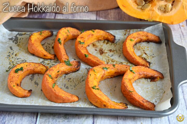 zucca Hokkaido al forno con la buccia insaporita con paprika contorno light il chicco di mais