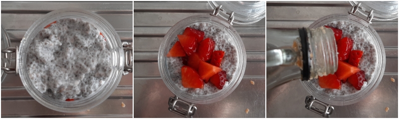 c. dolcificare il budino di semi di chia con lo sciroppo d'acero