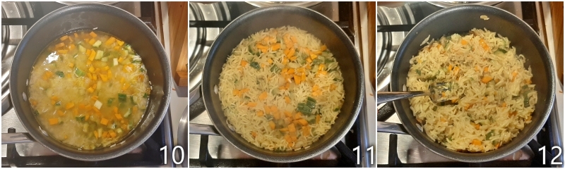 d. cuocere il riso basmati per assorbimento con poca acqua