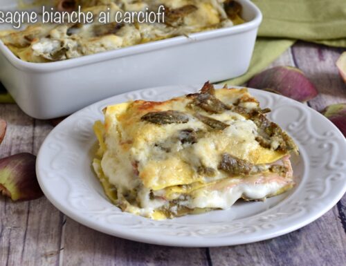 Lasagne bianche ai carciofi e prosciutto cotto