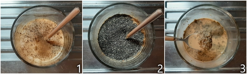 a. ammollare i semi di chia nel latte e caffè