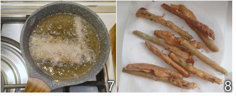 d. scolare gli asparagi e farli asciugare