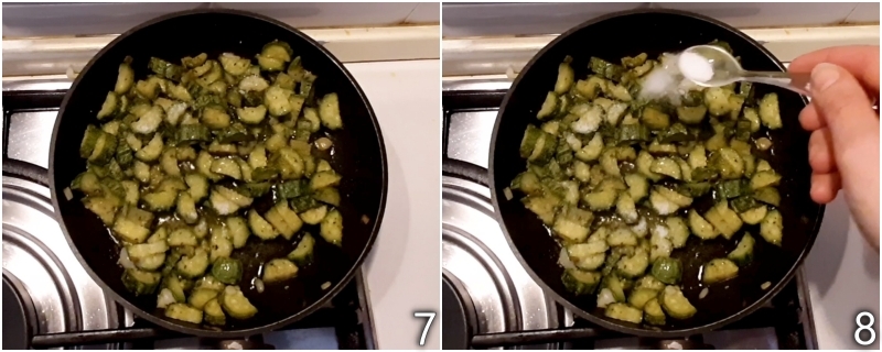 d. unire lo zucchero alle zucchine in agrodolce