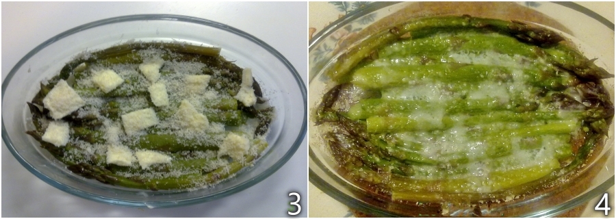 b. cuocere gli asparagi al gratin