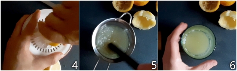 b. spremere il succo dei limoni per il budino siciliano