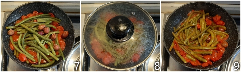c. ripassare i fagiolini nel sugo di pomodoro fresco