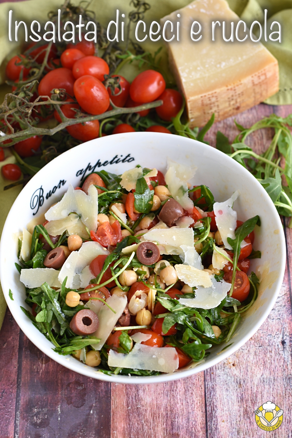 v_ insalata di ceci e rucola con scaglie di grana ricetta estiva fresca leggera saporita il chicco di mais