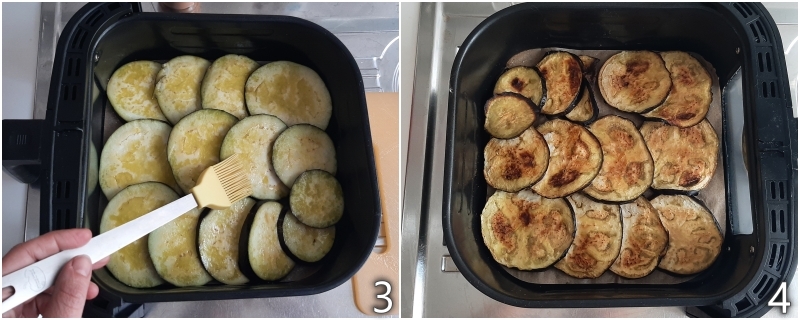 b. cuocere le melanzane in friggitrice ad aria