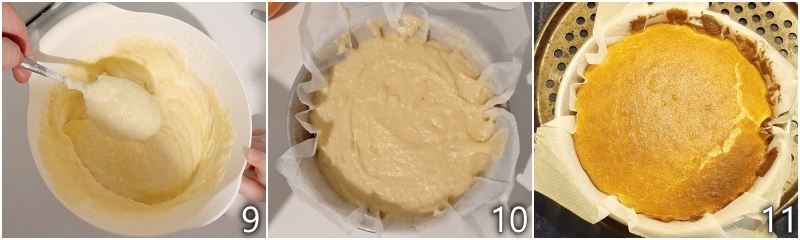 d. cuocere la torta soffice al cocco in forno