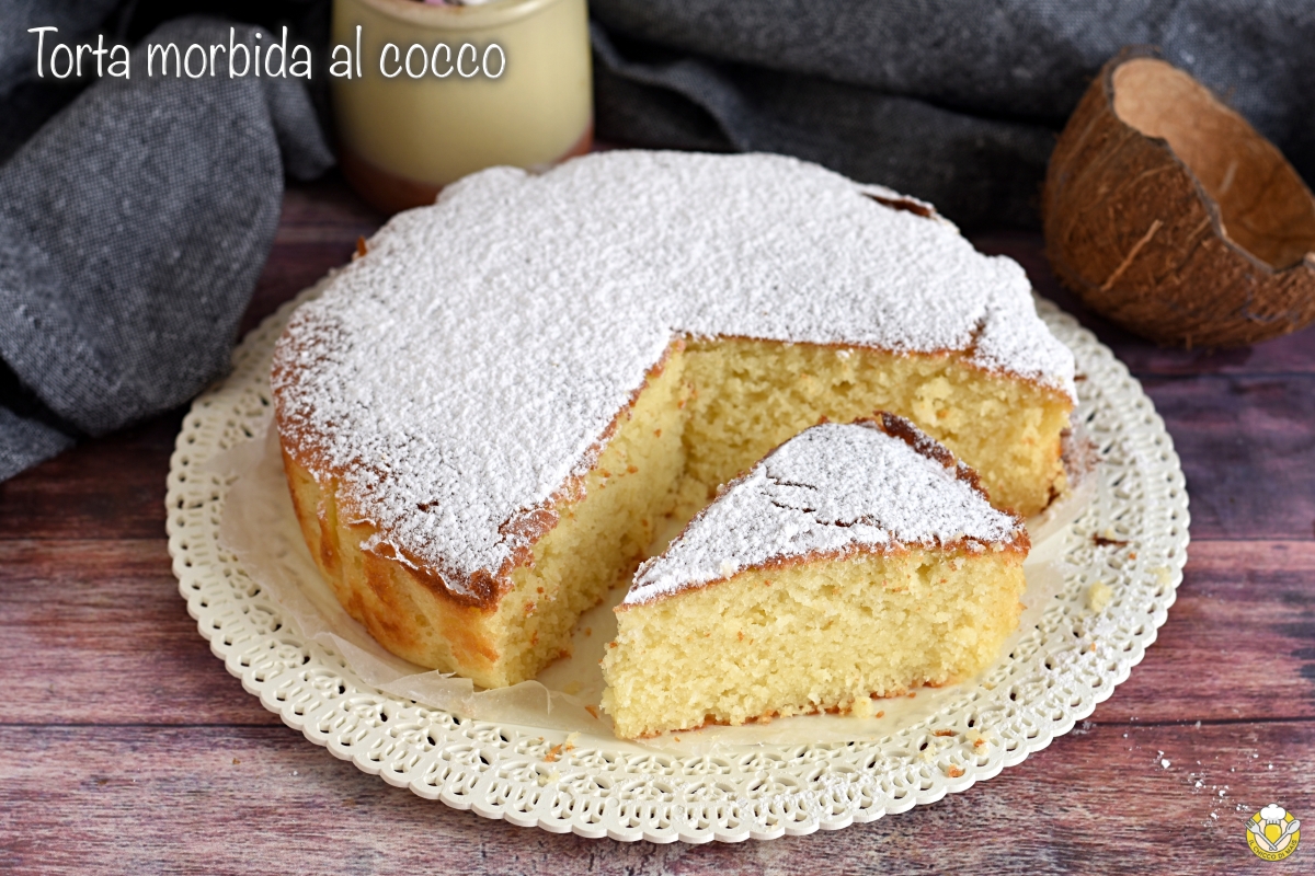 torta morbida al cocco con ricotta nell'impasto ricetta dolce soffice delizioso per la colazione il chicco di mais