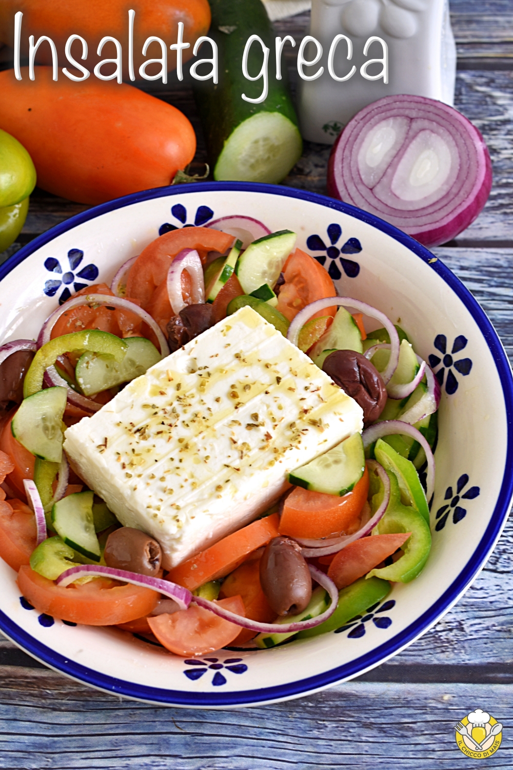 v_ insalata greca ricetta originale con feta pomodori cetrioli olive il chicco di mais