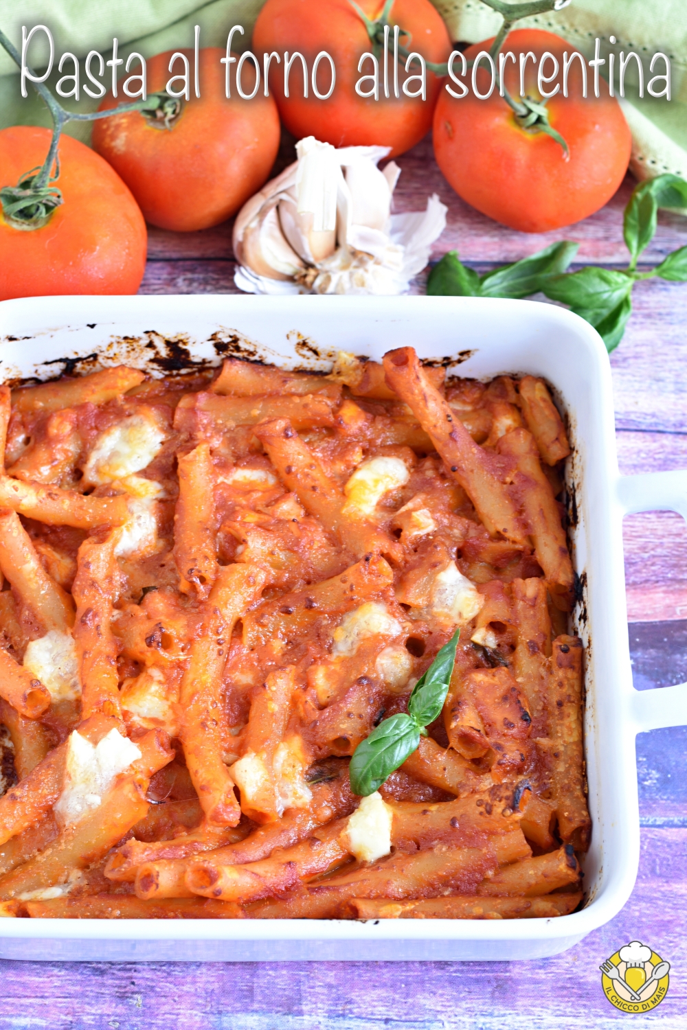 v_ pasta al forno alla sorrentina timballo di ziti con pomodoro e mozzarella ricetta gustosa facile e veloce il chicco di mais
