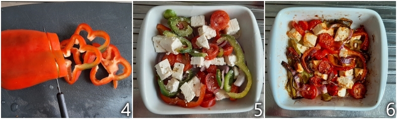 b. cuocere feta e verdure al forno oppure in friggitrice ad aria