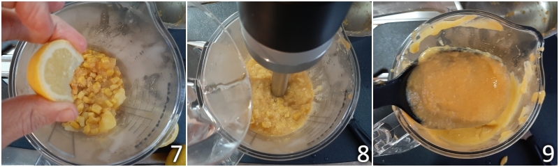 c. frullare la crema di mais e patate