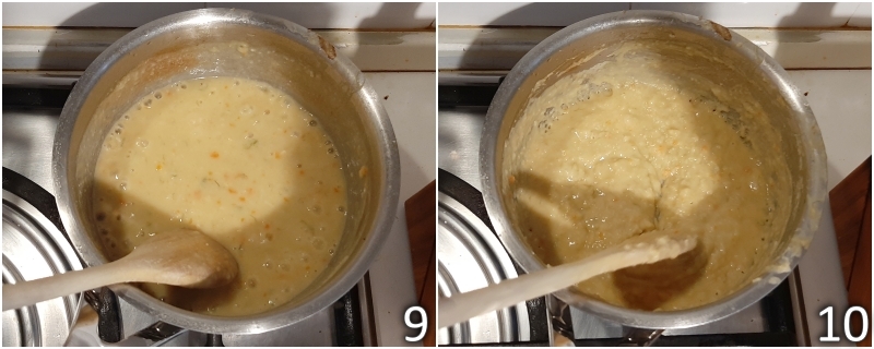 e. far addensare il macco di fave secche decorticate