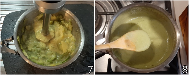 d. frullare la vellutata di zucchine
