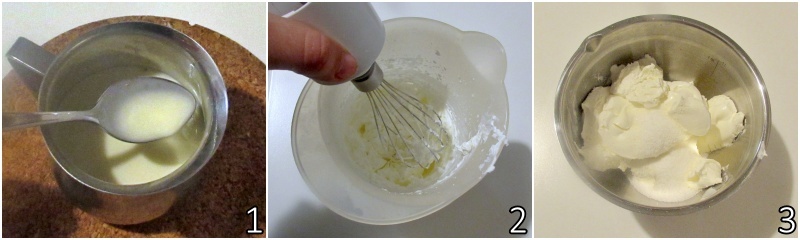 a. mescola mascarpone e panna montata per il semifreddo
