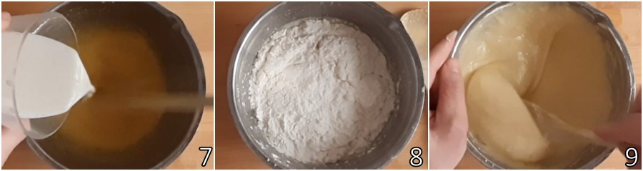 c. fare l'impasto base del plumcake salato