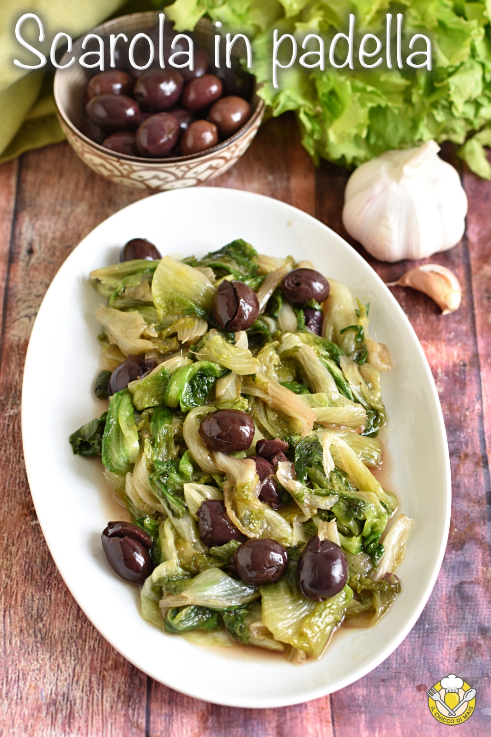v_ scarola in padella con olive alla napoletana ricetta tradizionale con acciughe capperi il chicco di mais