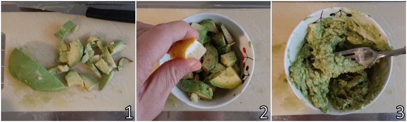 a. preparare la crema di avocado per il toast con il salmone affumicato