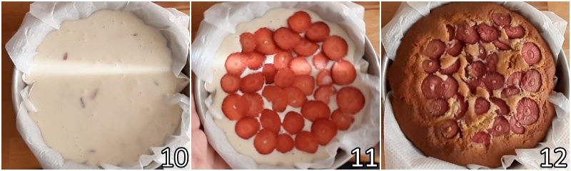 d. cuocere la torta soffice alle fragole e yogurt in forno