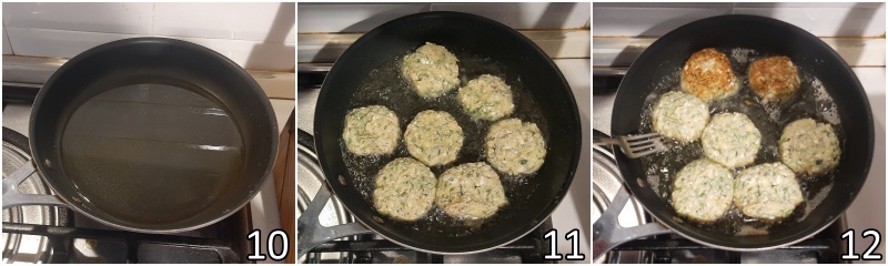 d. friggere le polpette di zucchine e feta in olio di oliva