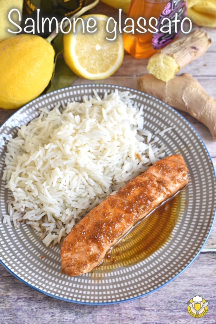 v_ salmone glassato al miele in padella con zenzero e salsa di soia ricetta facile e veloce con filetti o tranci di salmone surgelato