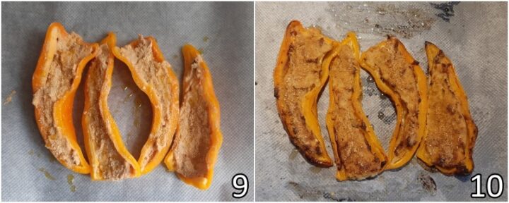 d. cuocere i peperoni corno rosso al forno