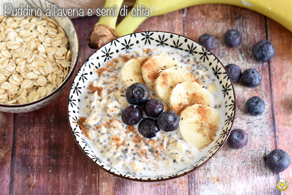 pudding all'avena e semi di chia ricetta overnight pudding colazione sana salutare ricca di fibre fit il chicco di mais
